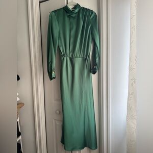 Zara Long Sleeve Green Dress